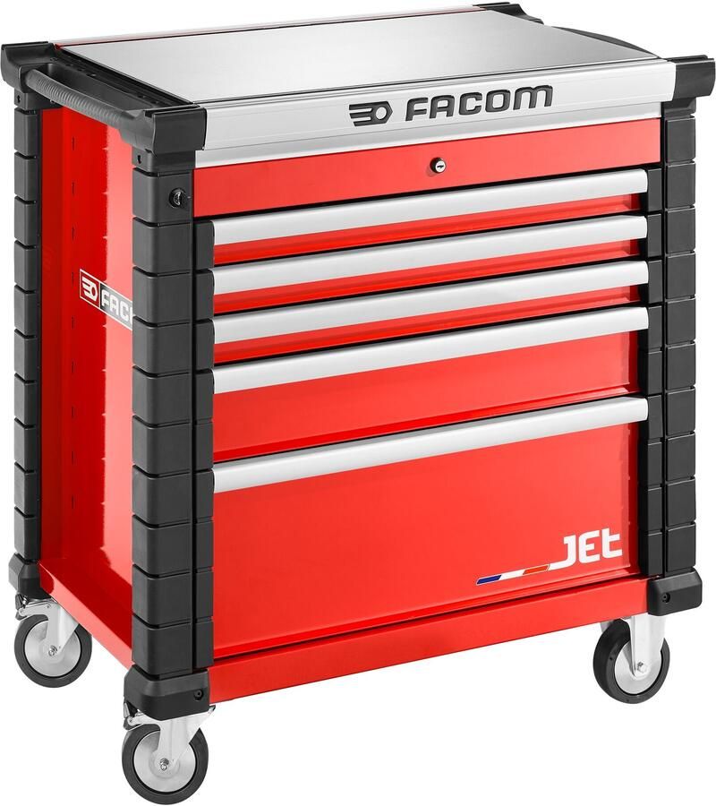 Facom jet gereedschapswagen 5 laden m4 carrosserie met gereedschapset jet.crt5m4a + cm.car3 JET.CRTCAR2
