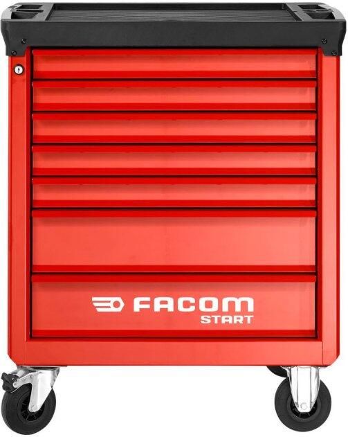 Facom start gereedschapswagen 7 laden m3 rood gevuld met 3 foam modules m3 START.M3ACM2
