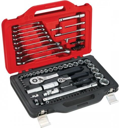 Facom start set in koffer met ratel doppen 1 4" & 1 2" + ringsteeksleutels 40b. twin box 82-delig RSL.151-EPW82PB