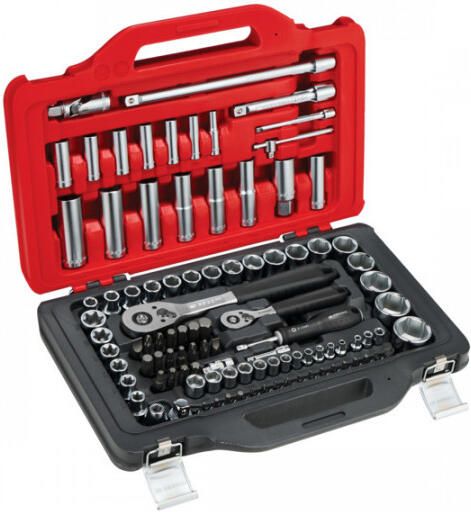 Facom start set in koffer met ratel doppen 1 4" & 1 2" twin box 100-delig RSL.151-EP100PB