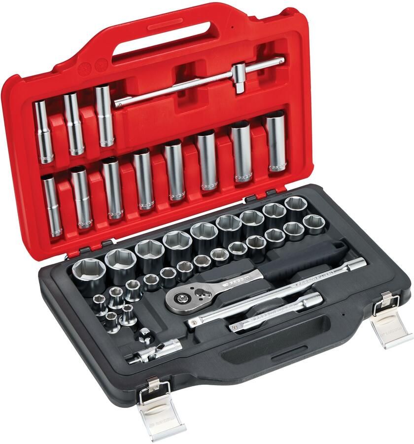 Facom start set in koffer met ratel & doppen 1 2" twin box 22-delig SL.151-EP22PB