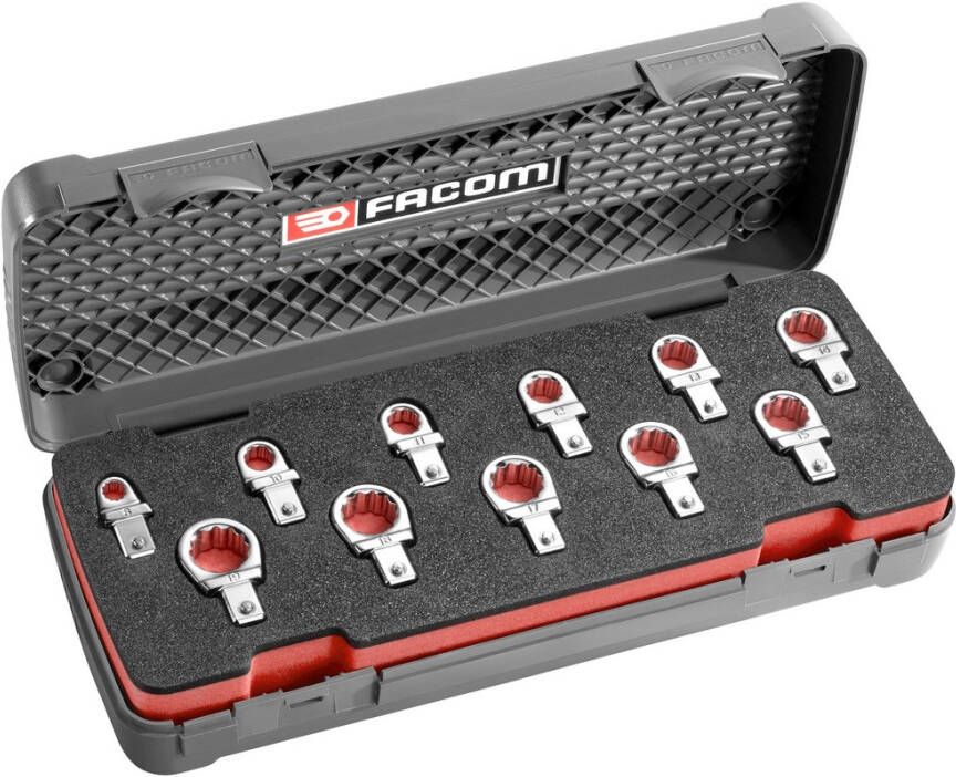 Facom koffer met metrische opzetringsteeksleutels 9 x12 mm 12.J11