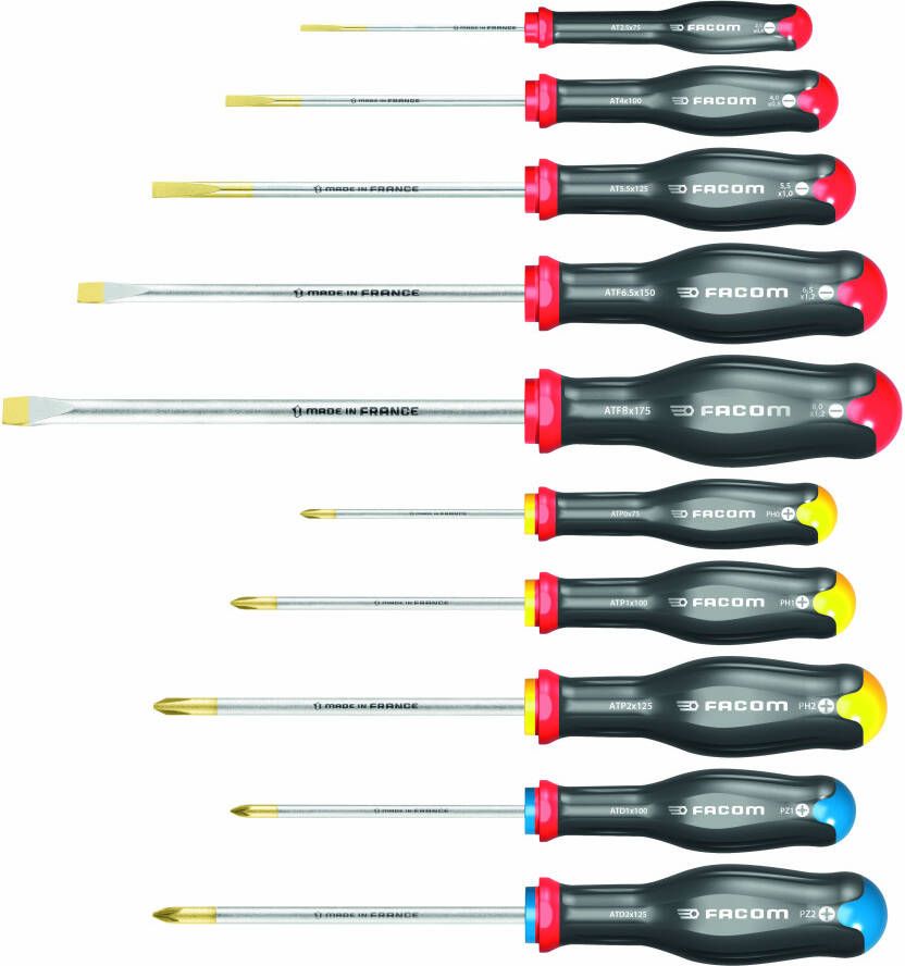 Facom Set van 10 schroevendraaiers ATW.J10PB