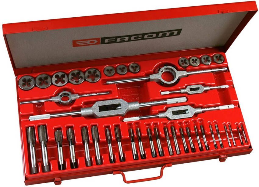 Facom sets met tappen snijplaten en snijplaathouder m3-m18 221.227SJ2