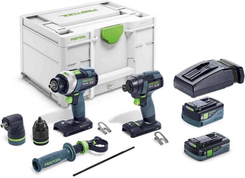 Festool Accu-slagschroevendraaier en Accu-schroefboormachineset TID 18 5 0 4 0-Set TPC 18 4 577654