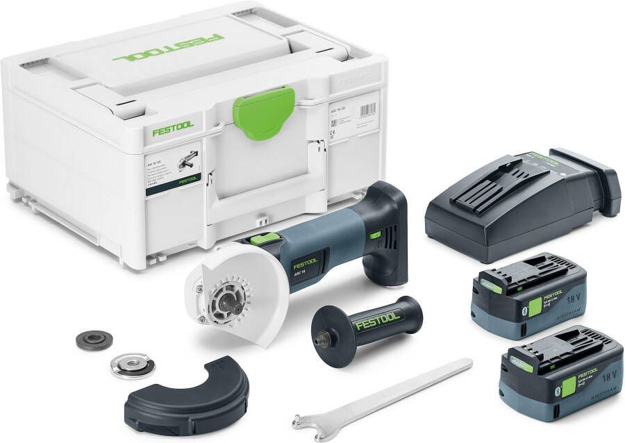 Festool AGC 18-125 5 0 EBI-Plus Accu haakse slijper | Inclusief krachtige accu 578368