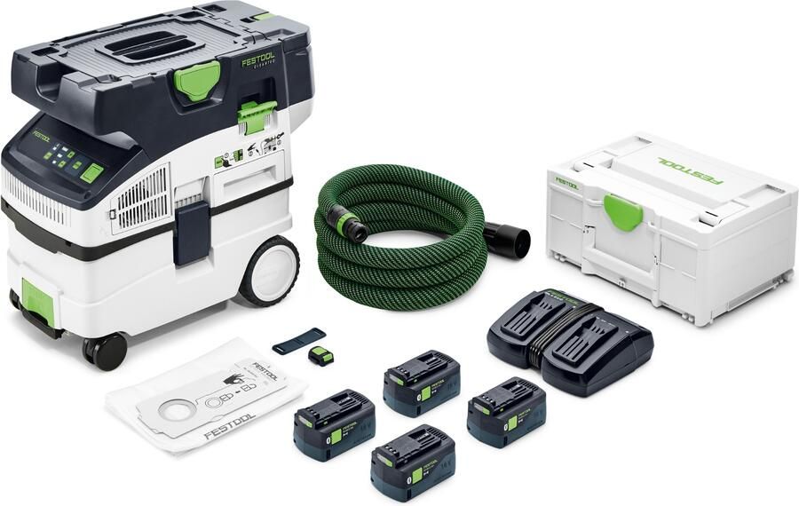 Festool CTMC MIDI I-Plus | CLEANTEC accu stofzuiger 2x18V 15L M-klasse (4x 5.0Ah accu + TCL 6 DUO lader) 577672