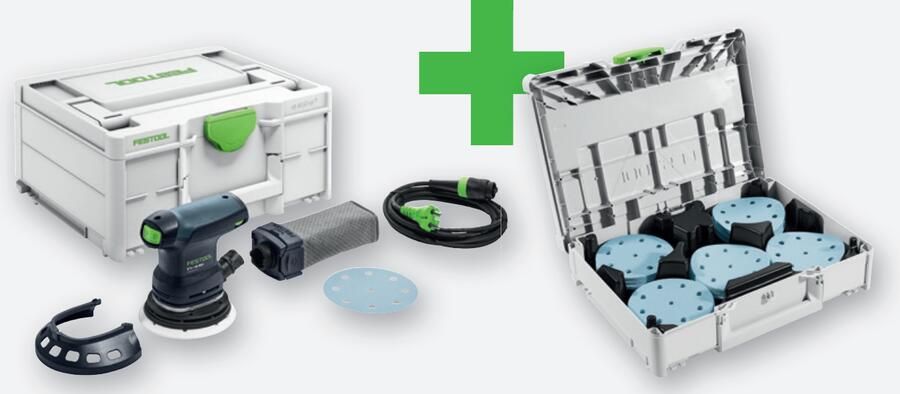 Festool ETS 125 REQ GR SYS P Excenterschuurmachine | Met gevulde GRANAT schuurpapier Systainer 3 578202
