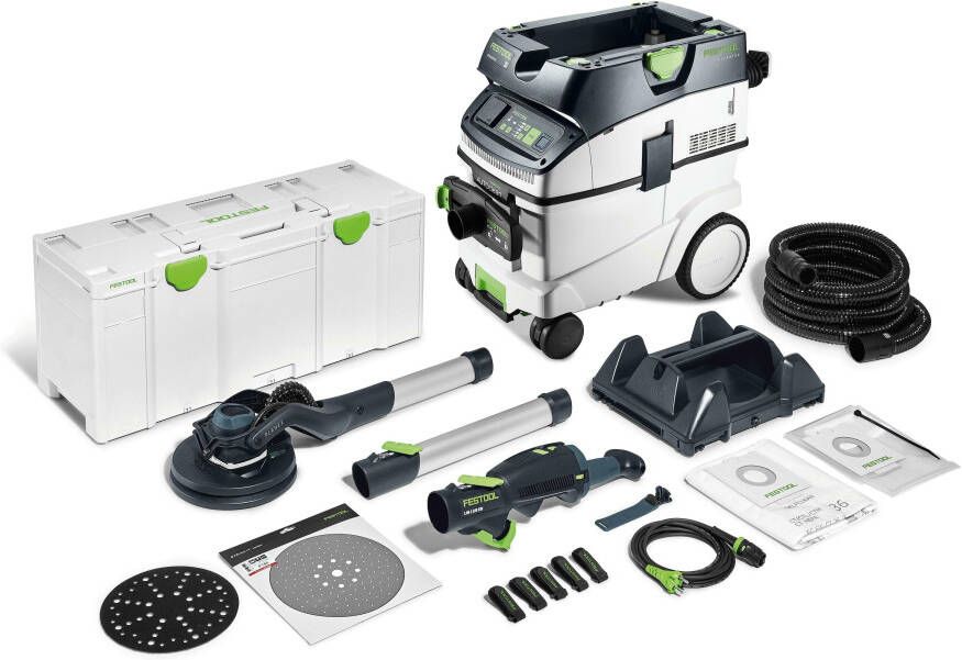 Festool PLANEX LHS 2 225 EQI CTM 36-Set Langnek-schuurmachine- en stofzuigerset | Krachtig en efficiënt 578425