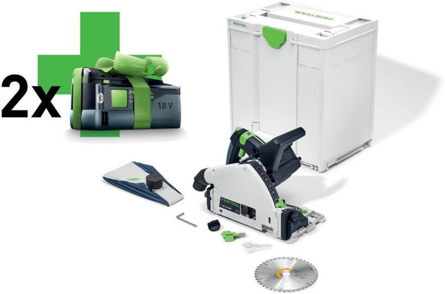 Festool TSC 55 KEB-Basic Accu-invalcirkelzaag | Promo | + 2x 5.0Ah accu