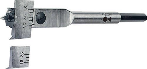 Fisch-Tools Centrumboor | boor-d. 15-45 mm | lengte 130 mm | schacht 6-kant | 1 stuk 051215-045