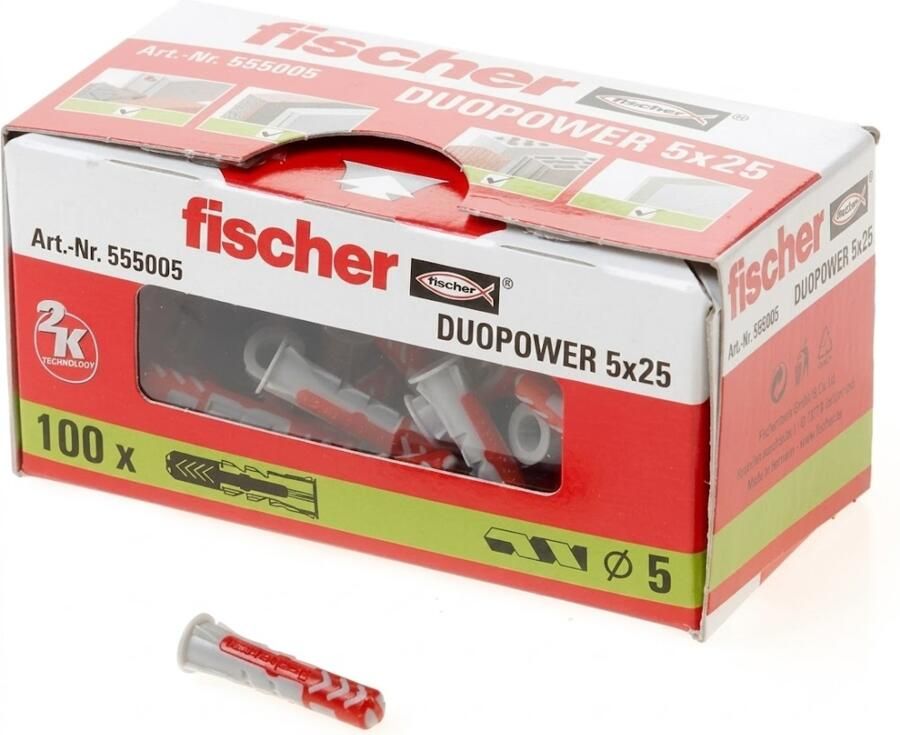 Fischer DUOPOWER 5X25 100 Stuks 535452
