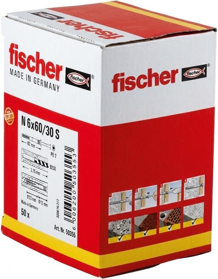 Fischer N 6X80 50 S NAGELPLUG (50) 50 St 50353