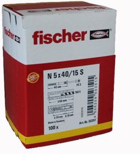 Fischer N 5X40 15 S NAGELPLUG 100 St 50351