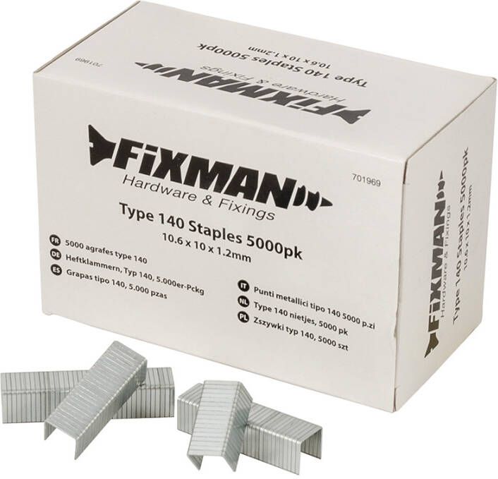 Fixman Type 140 nietjes 5000 pk. | 10 55 x 10 x 1 26 mm 701969