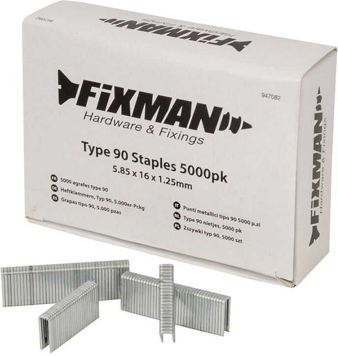 Fixman Type 90 nietjes 5000 pk. | 5 80 x 16 x 1 25 mm 947082