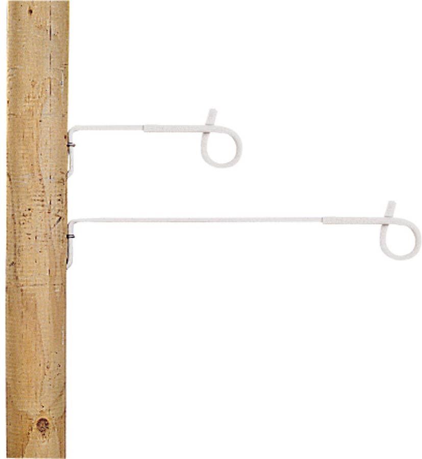 Gallagher Afstandisolator krulstaart hout 17 5cm wit (10) 010981