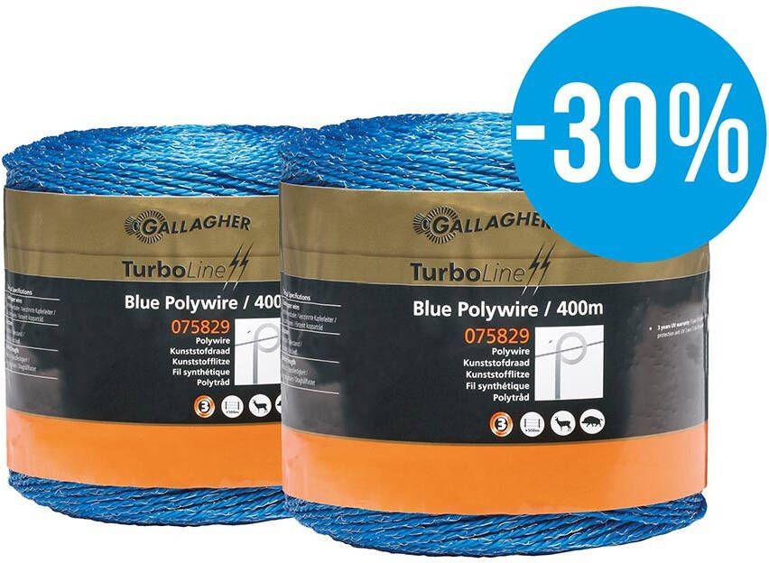 Gallagher Duopack TurboLine kunststofdraad blauw 2x400m 079452