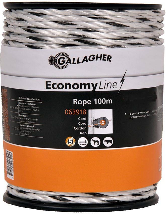 Gallagher EconomyLine cord wit 100m 063918