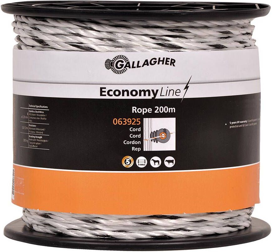 Gallagher EconomyLine cord wit 200m 063925