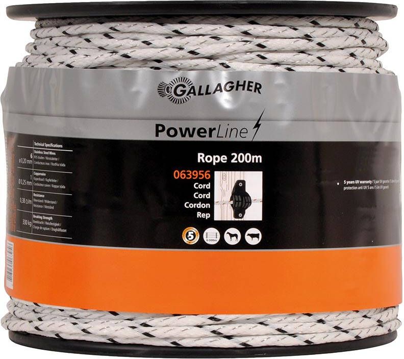 Gallagher PowerLine cord wit 200m 063956