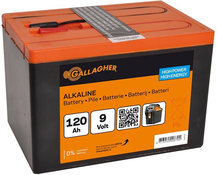 Gallagher Powerpack Alkaline batterij 9V 120Ah 160x110x115mm 008704