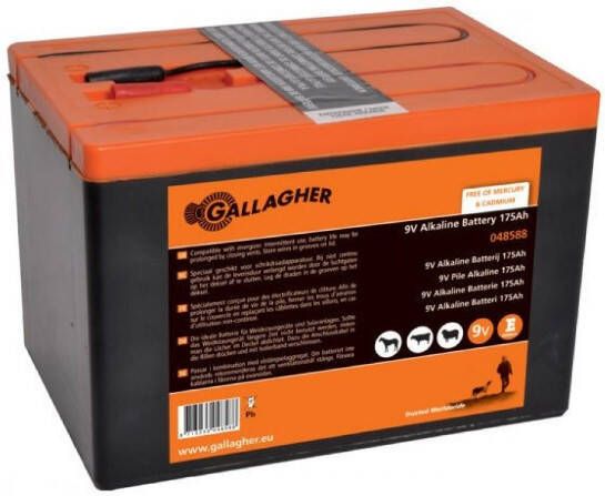 Gallagher Powerpack Alkaline batterij 9V 175Ah 190x125x160mm 048588
