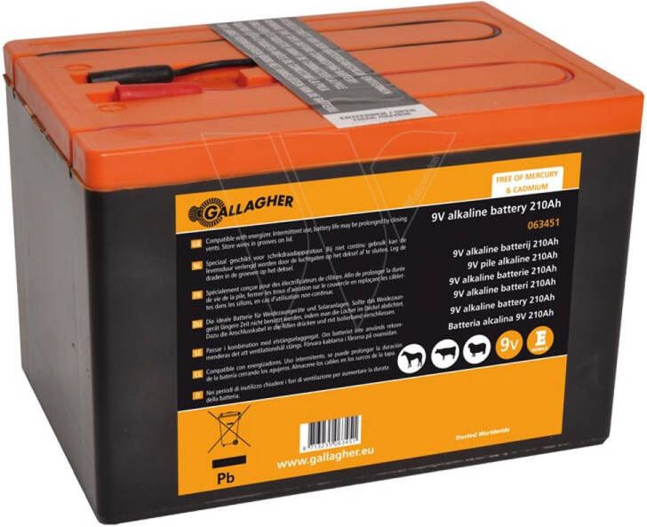 Gallagher Powerpack Alkaline batterij 9V 210Ah 190x125x160mm 063451