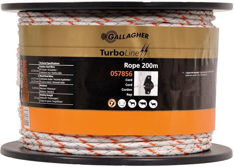 Gallagher TurboLine cord wit 200m 057856