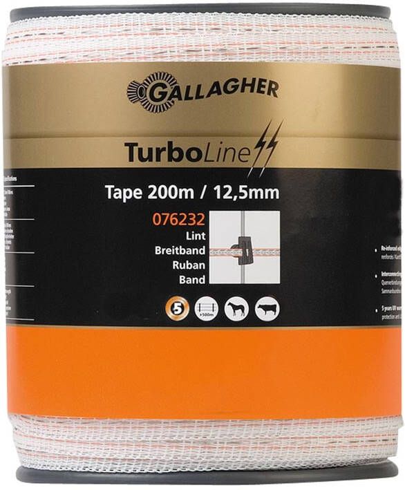 Gallagher TurboLine lint 12 5mm wit 200m 076232