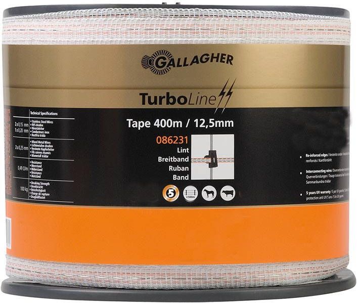 Gallagher TurboLine lint 12 5mm wit 400m 086231