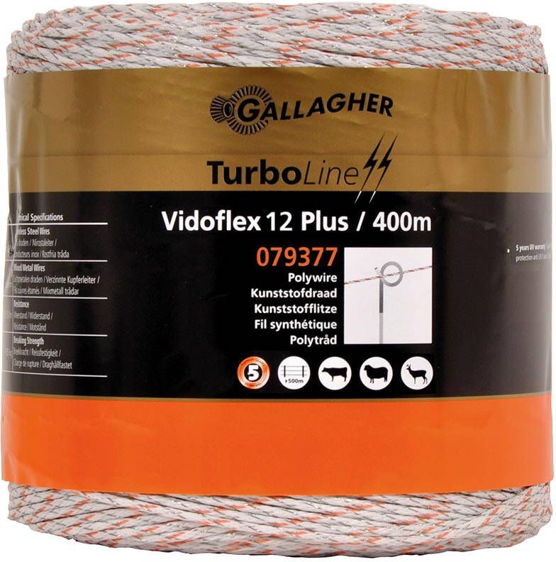 Gallagher Vidoflex 12 TurboLine Plus wit 400m 079377