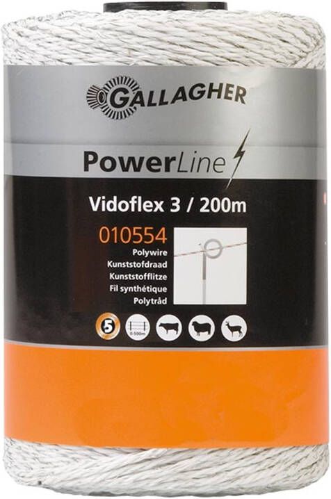 Gallagher Vidoflex 3 PowerLine wit 200m 010554