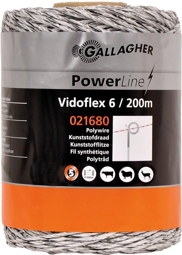 Gallagher Vidoflex 6 PowerLine wit 200m 021680