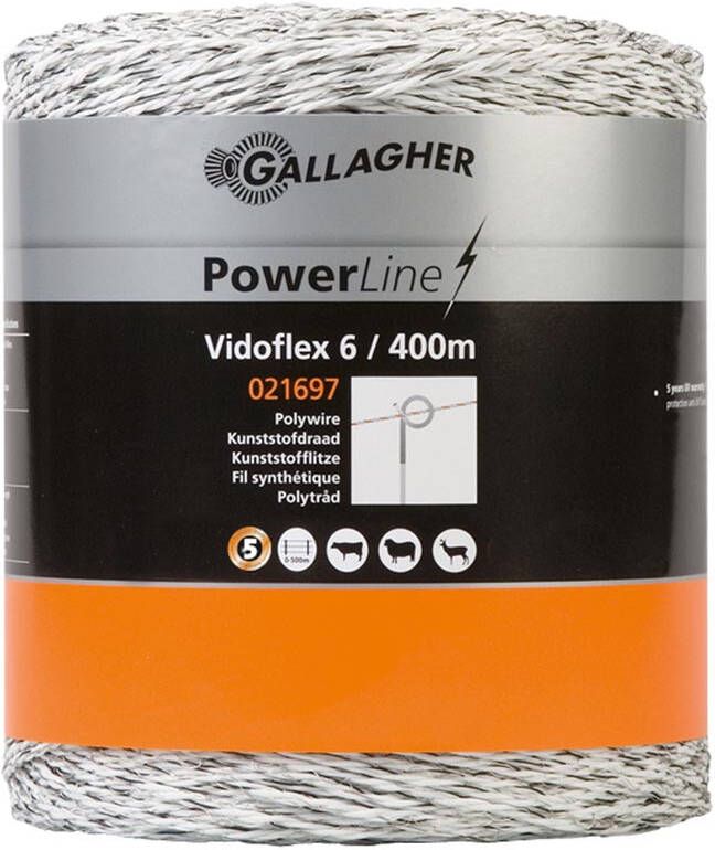 Gallagher Vidoflex 6 PowerLine wit 400m 021697