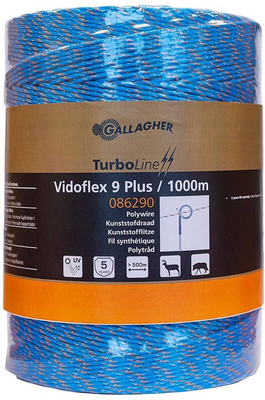 Gallagher Vidoflex 9 TurboLine Plus blauw 1000m 086290