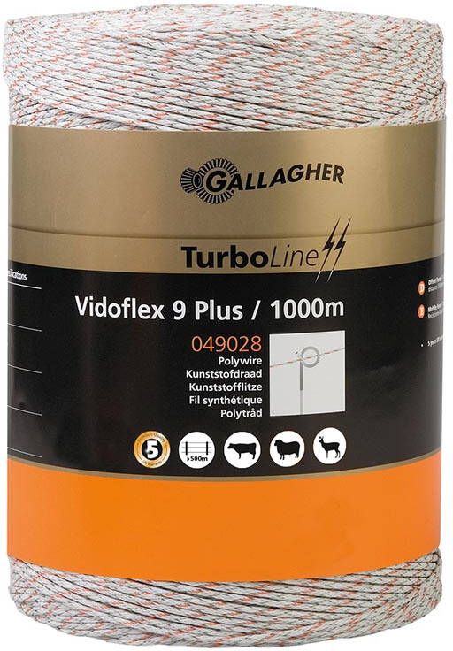 Gallagher Vidoflex 9 TurboLine Plus wit 1000m 049028