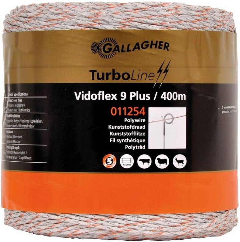 Gallagher Vidoflex 9 TurboLine Plus wit 400m 011254