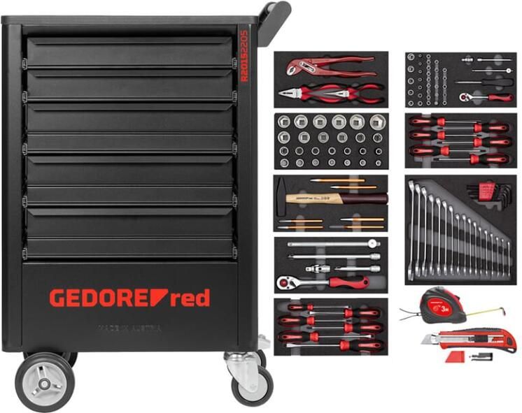 Gedore R21562005 | Gereedschapwagen GEDWorker + gereedschapset | 119-dlg 3301676