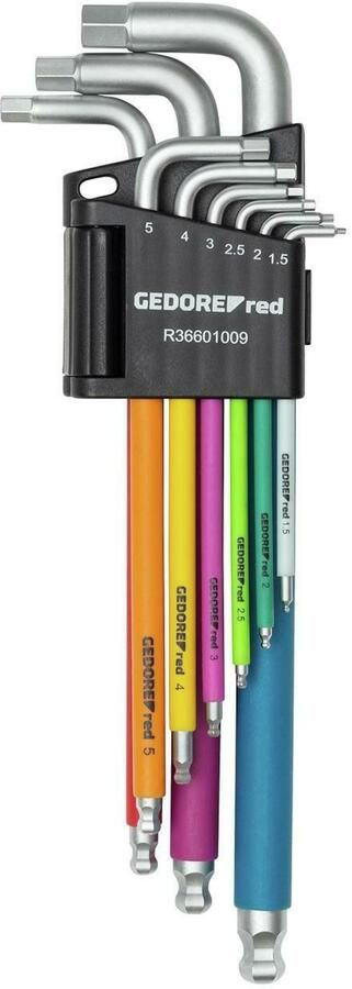 Gedore R36401009 | Haakse stiftsleutelset | IN | 1 5-10 mm multicolor | 9-dlg 3301332