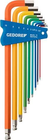Gedore H 42 CKEL-09 | Stiftsleutelset multicolor | 9 delig | 3297470