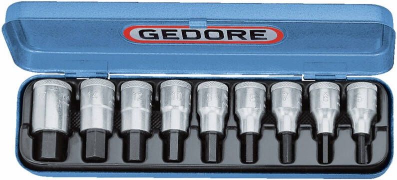 Gedore Inbusdopsleutelset 1 2" 9-dlg.