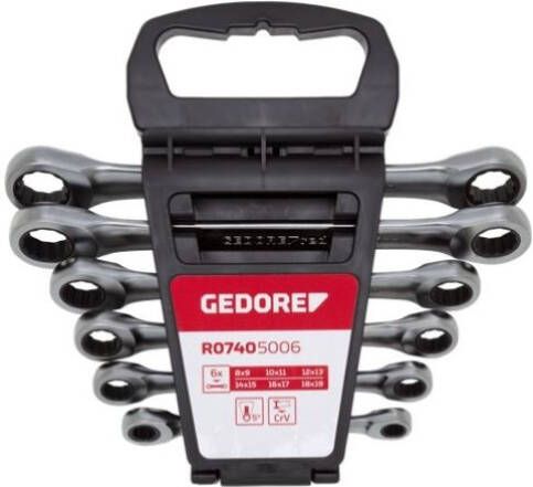 Gedore R07405006 | Ringratelsleutelset | recht model | 8-19 mm | 6-dlg 3300898