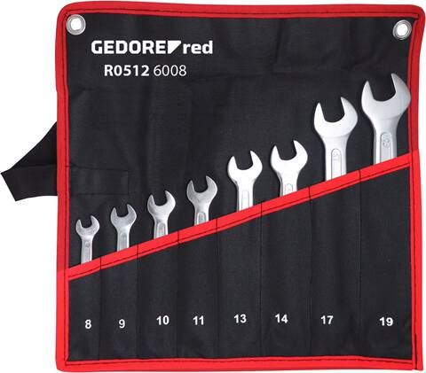 Gedore RED R05126008 | dubbele steeksleutelset | kort | 6-22 mm | 8-delig R05126008