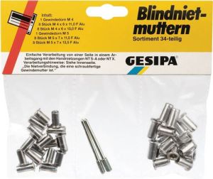 Gesipa Blindklinknagel-assortiment | 34-delig | 1 stuk 1433675