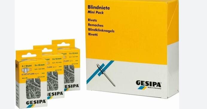 Gesipa Blindklinknagel | klinknagelschacht d x l 4 8 x 10 mm K16 | aluminium staal | 25 stuks | 25 stuks 1433852