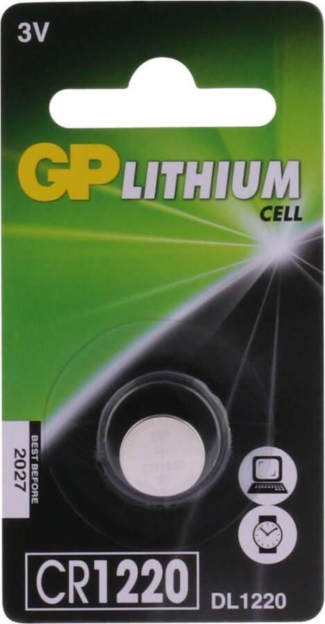 GP CR1220 lithium 3 volt blister 1 3212290