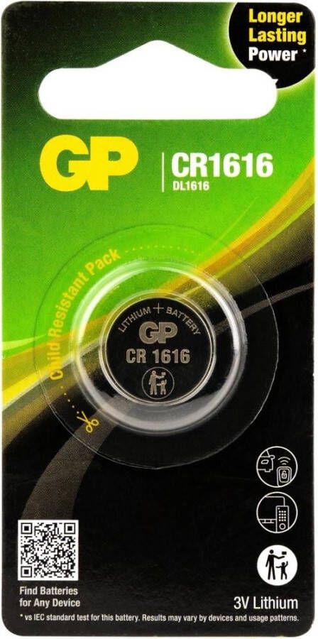 GP CR1616 lithium 3 volt blister 1 3212299