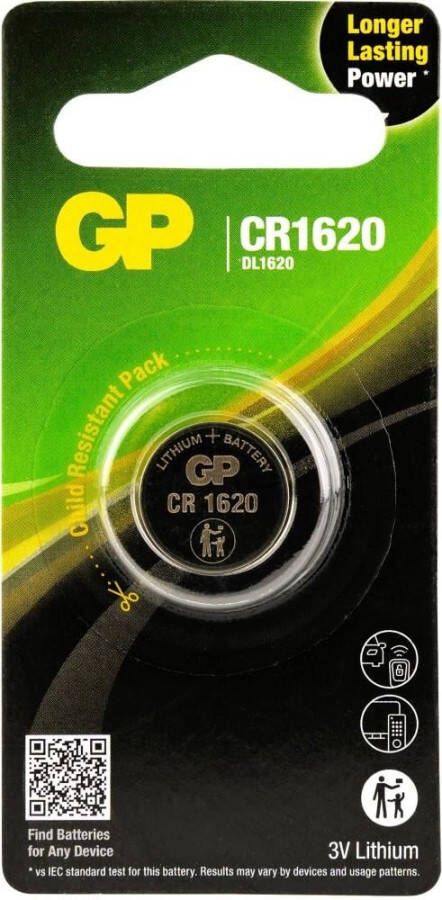 GP CR1620 lithium 3 volt blister 1 3212298