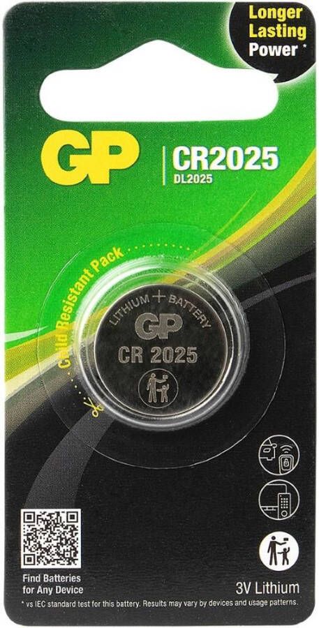 GP CR2025 lithium 3 volt blister 1 3212302